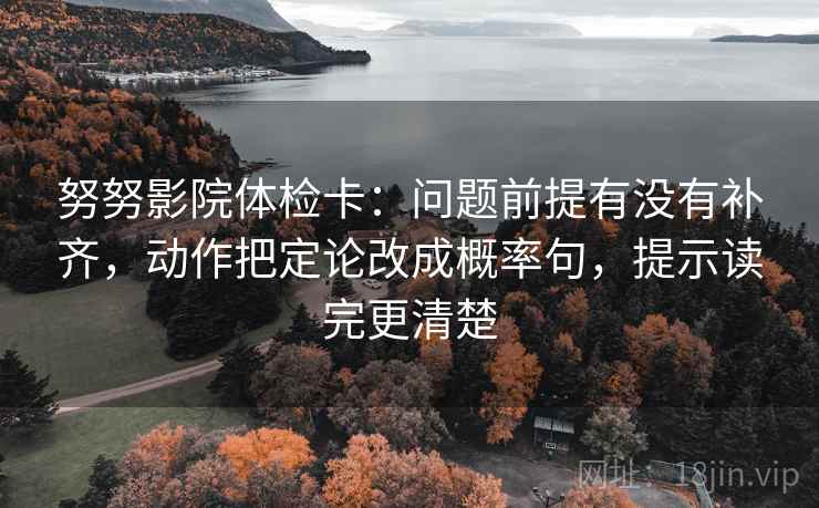 努努影院体检卡：问题前提有没有补齐，动作把定论改成概率句，提示读完更清楚