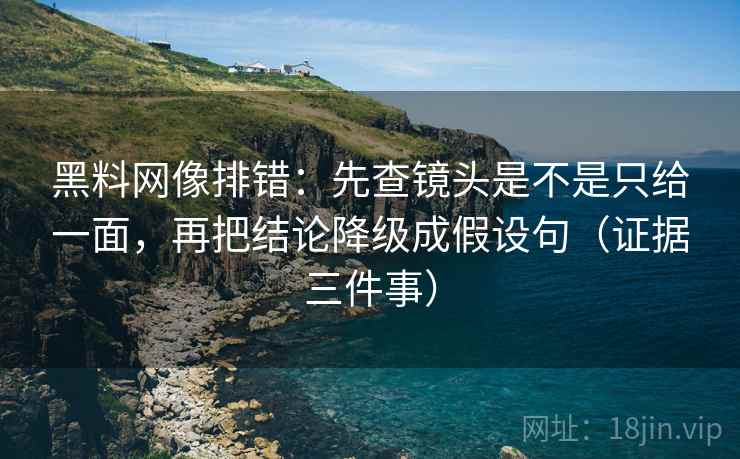 黑料网像排错：先查镜头是不是只给一面，再把结论降级成假设句（证据三件事）