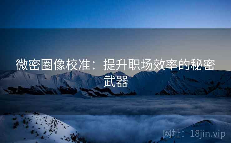 微密圈像校准:提升职场效率的秘密武器 微密圈像校准:提升职场效率的秘密武器