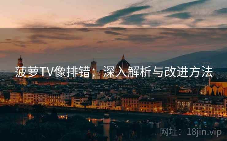 菠萝TV像排错:深入解析与改进方法 菠萝TV像排错:深入解析与改进方法