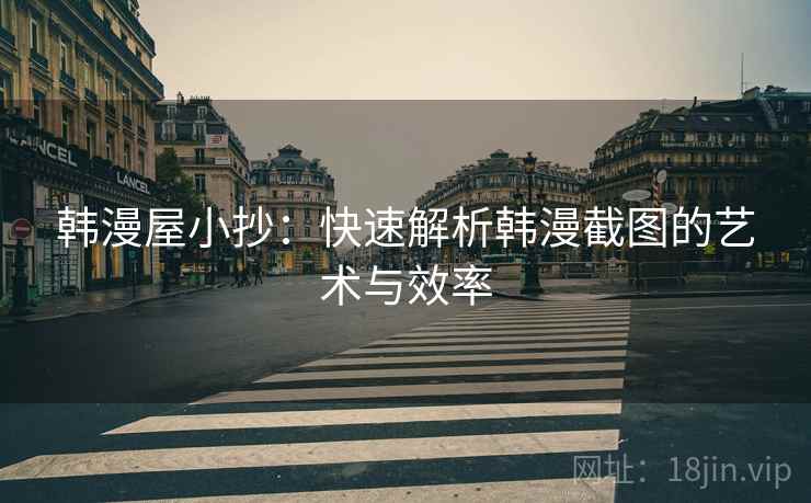 韩漫屋小抄：快速解析韩漫截图的艺术与效率
